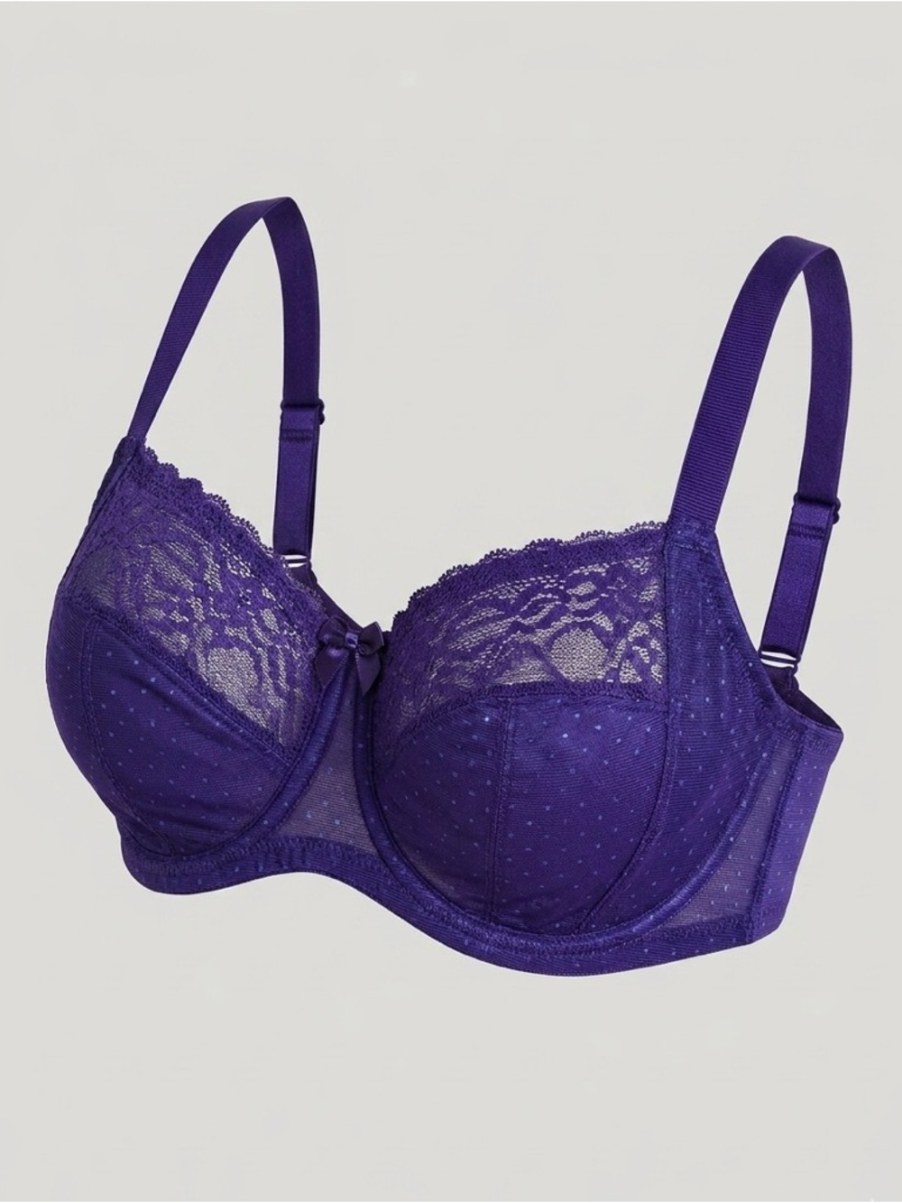 Cleo by Panache Purple Lace Balconette Bra 36GG Underwire Coquette